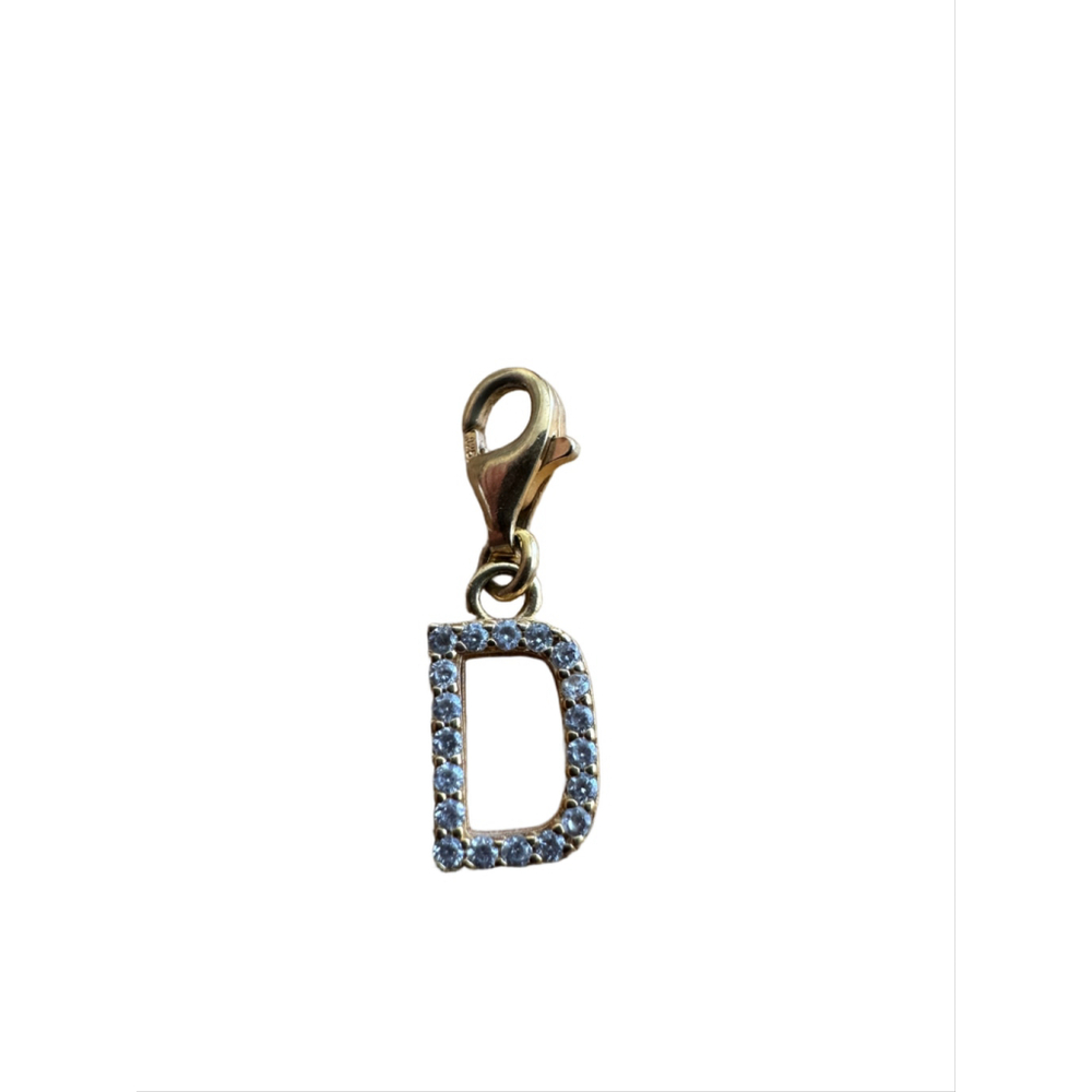 Thomas Sabo Charm Club Letter D Gold Plated 925 Silver CZ Initial Pendant Box